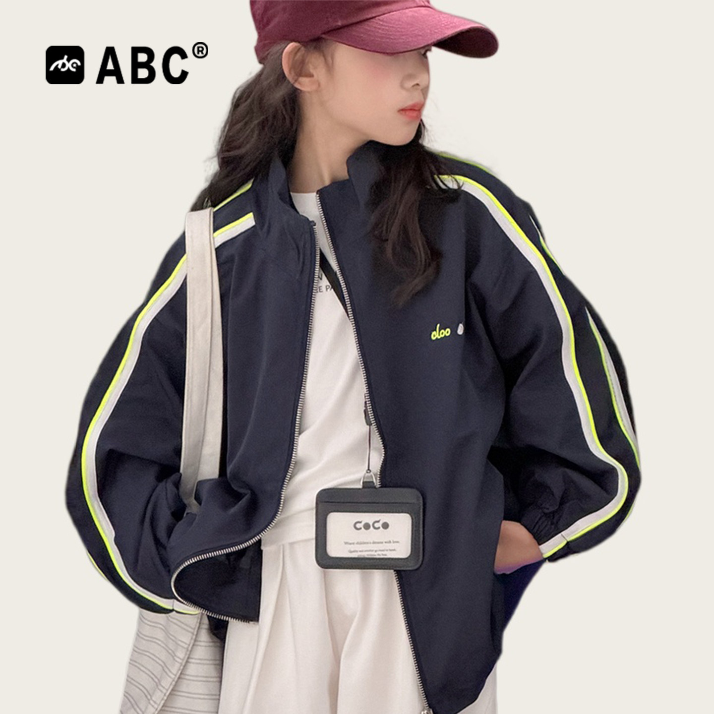 ABC女童春秋立领韩版外套新款