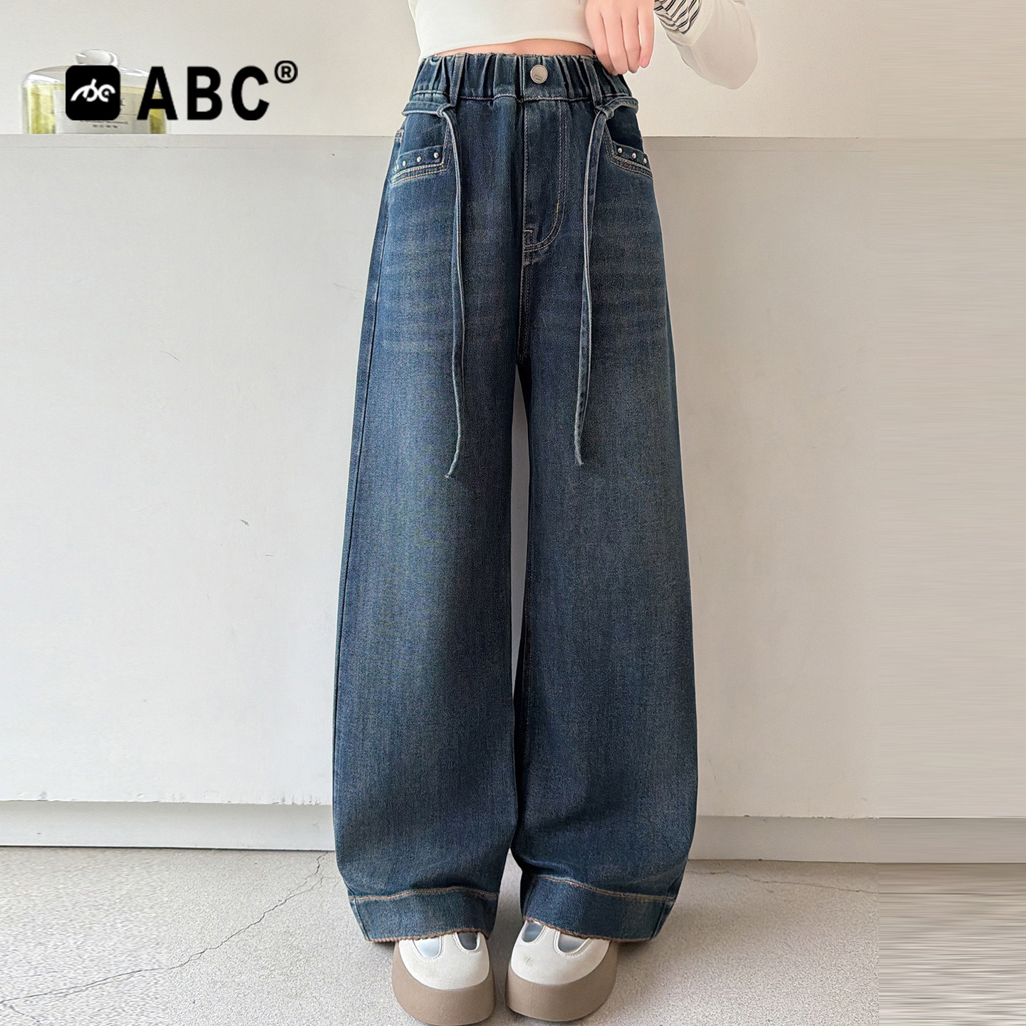 ABC女童春秋时髦牛仔裤