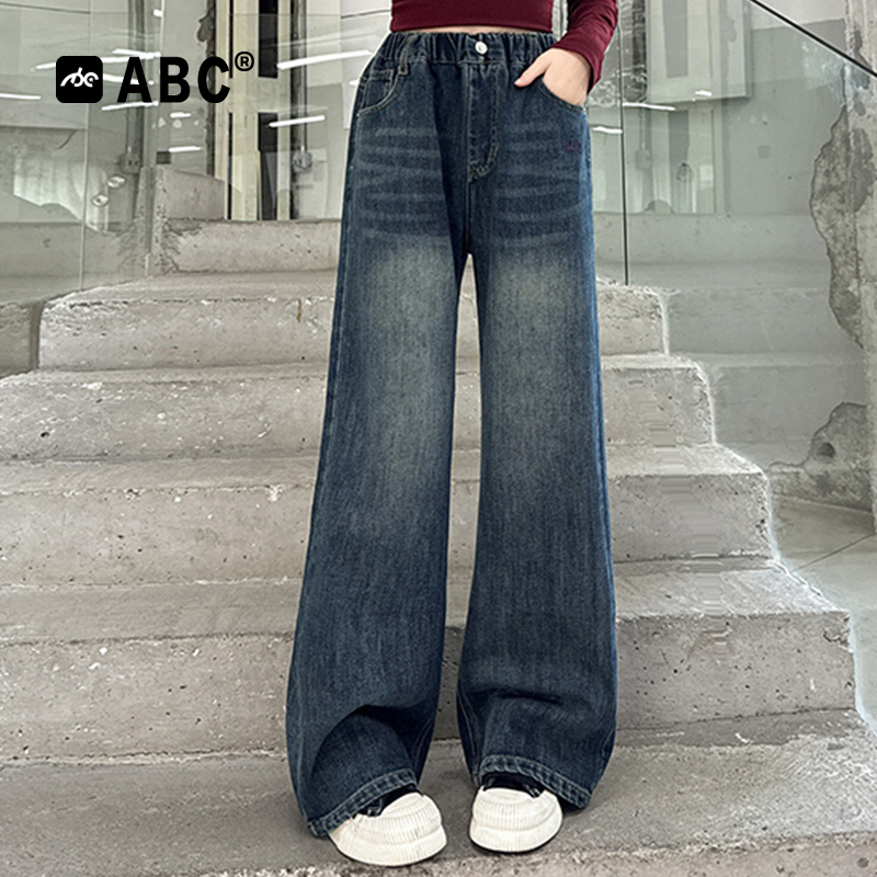 ABC女童秋季牛仔裤2025新款6-12