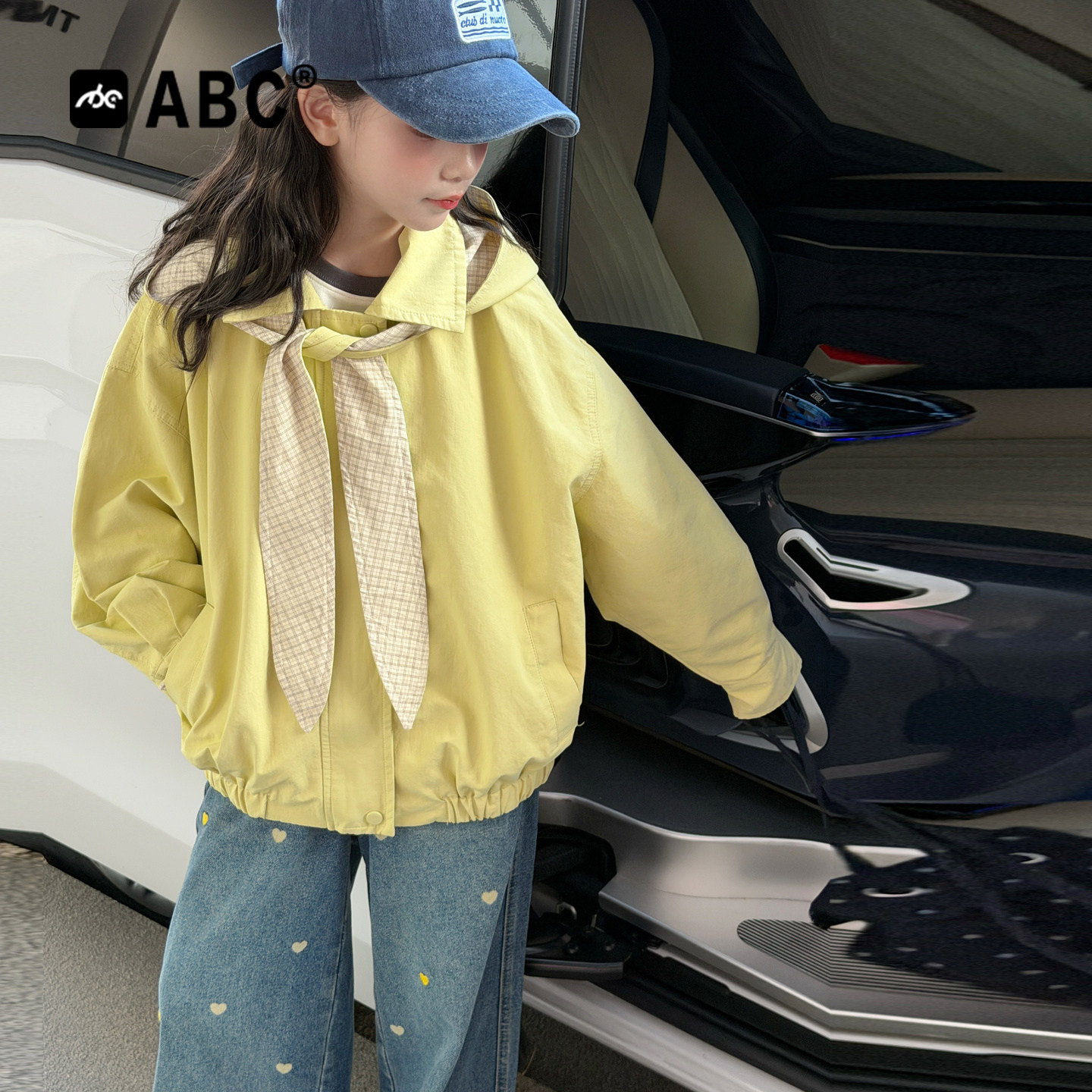 ABC女童春秋翻领洋气夹克图片