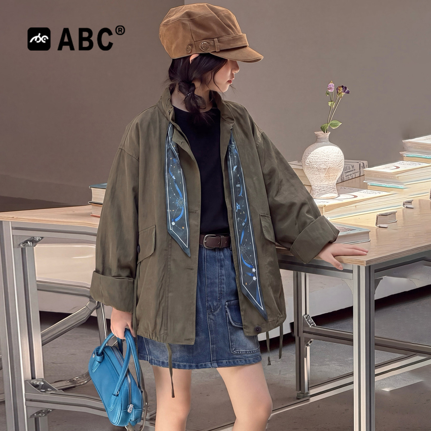 ABC女童春秋韩系设计感外套图片