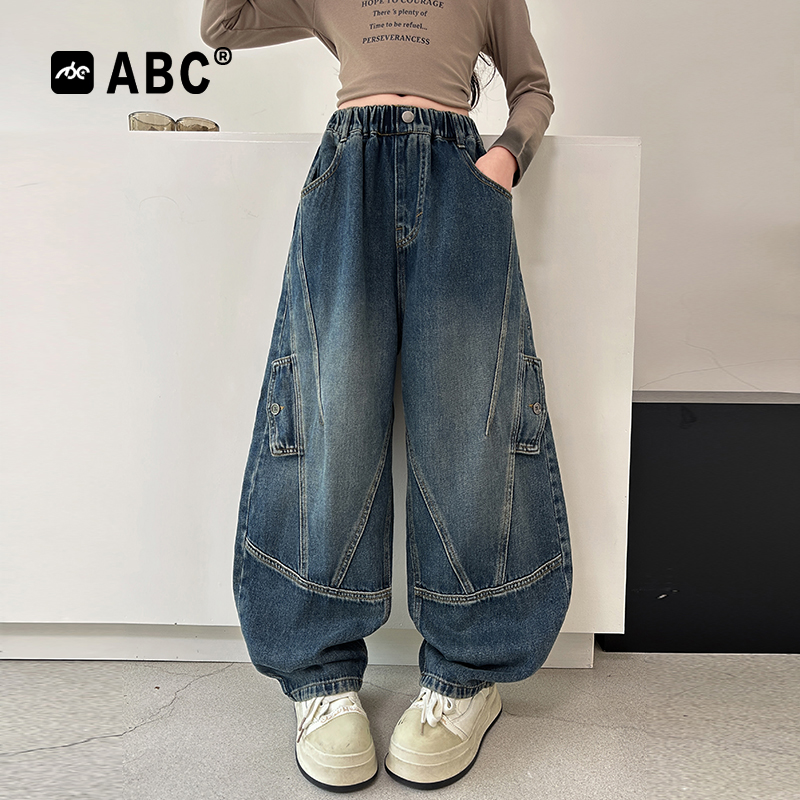 ABC女童春秋阔腿裤6-12岁女孩秋