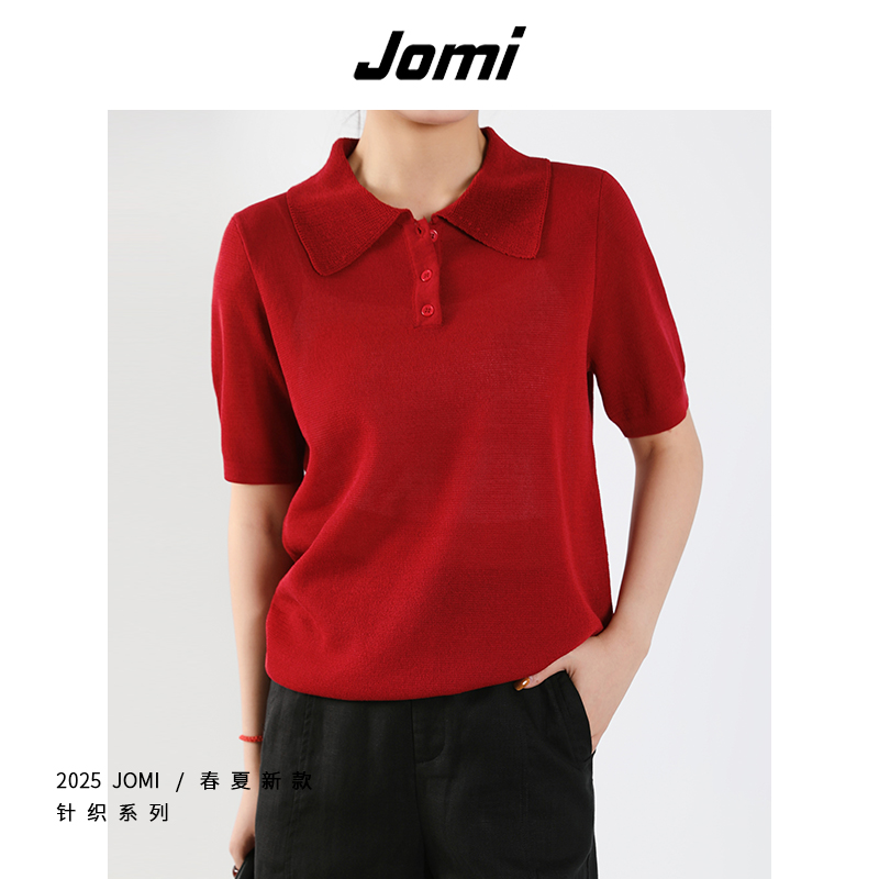 【露露酱NN●热情似火】JOMI夏透气百搭polo衫短袖针织衫JDK98513