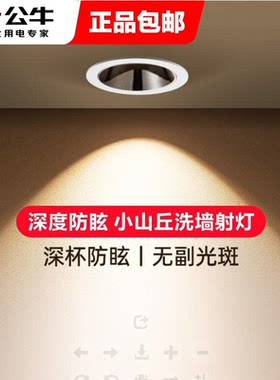 公牛商场照明格栅灯可调筒灯大瓦