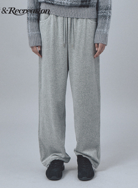 RestandRecreation官方2025秋冬RR天鹅绒宽松休闲长裤男女同款