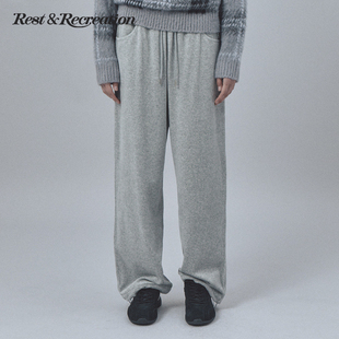 男女同款 RestandRecreation官方2026春季 RR天鹅绒宽松休闲长裤