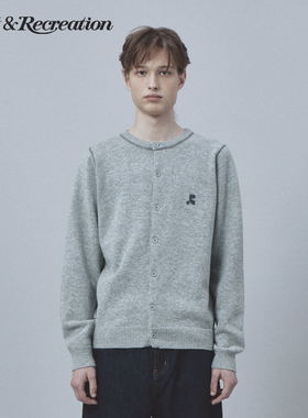 RestandRecreation官方2025秋冬新款RR羊毛缝线logo刺绣针织衫男