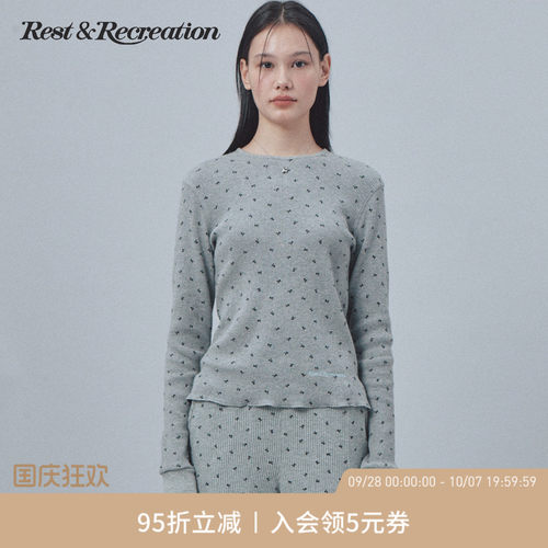 RR波点印花长袖T恤休闲百搭
