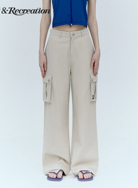 【明星同款】RestandRecreation2025RR工装口袋直筒宽松休闲裤女