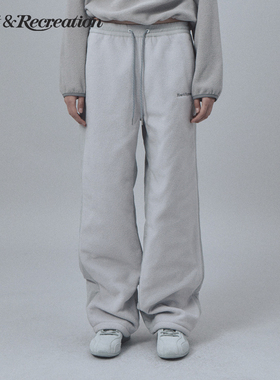 RestandRecreation官方2025秋冬RR摇粒绒拼接logo长裤男女休闲裤