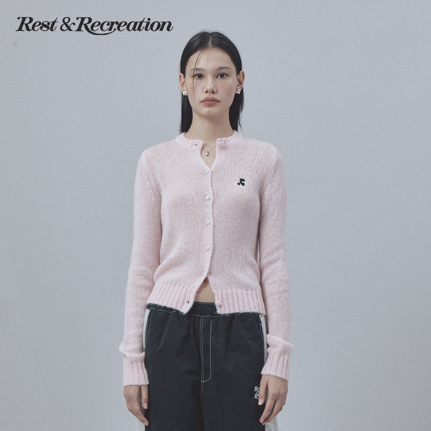 RR刺绣羊毛短款针织开衫