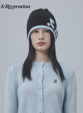 RestandRecreation官方2025RR秋冬新款双面logo提花毛线保暖冷帽