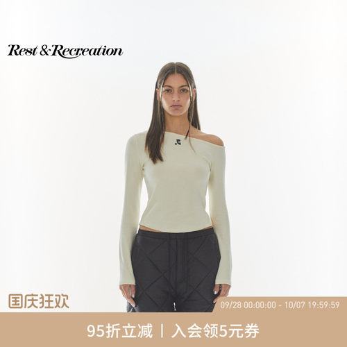 RestandRecreation斜肩长袖T恤女