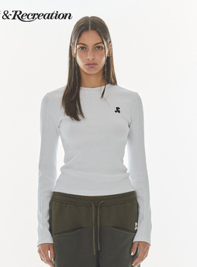 RestandRecreation官方圆领纯色长袖T恤2025秋季新款RR修身女上衣