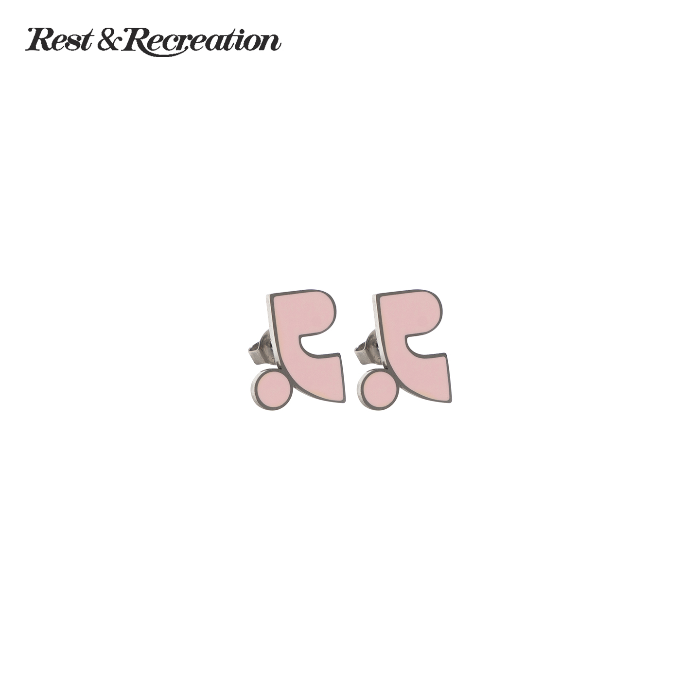 RR经典彩色logo图案耳钉高级感