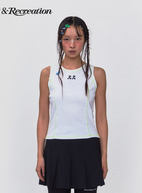 RestandRecreation官方2026新款RR分割线刺绣logo印花修身背心女