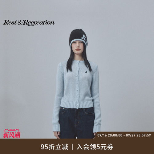 RR刺绣羊毛短款松弛感穿搭针织衫