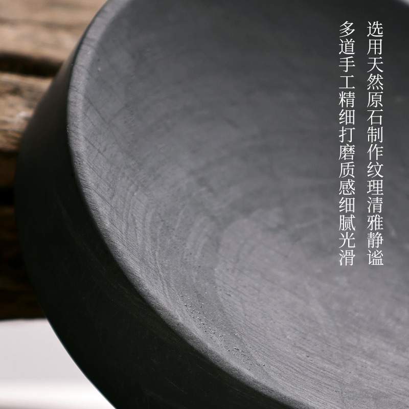 砚台歙砚墨砚书法专用天然原石端砚毛笔高档文房四宝多功能搁笔舔