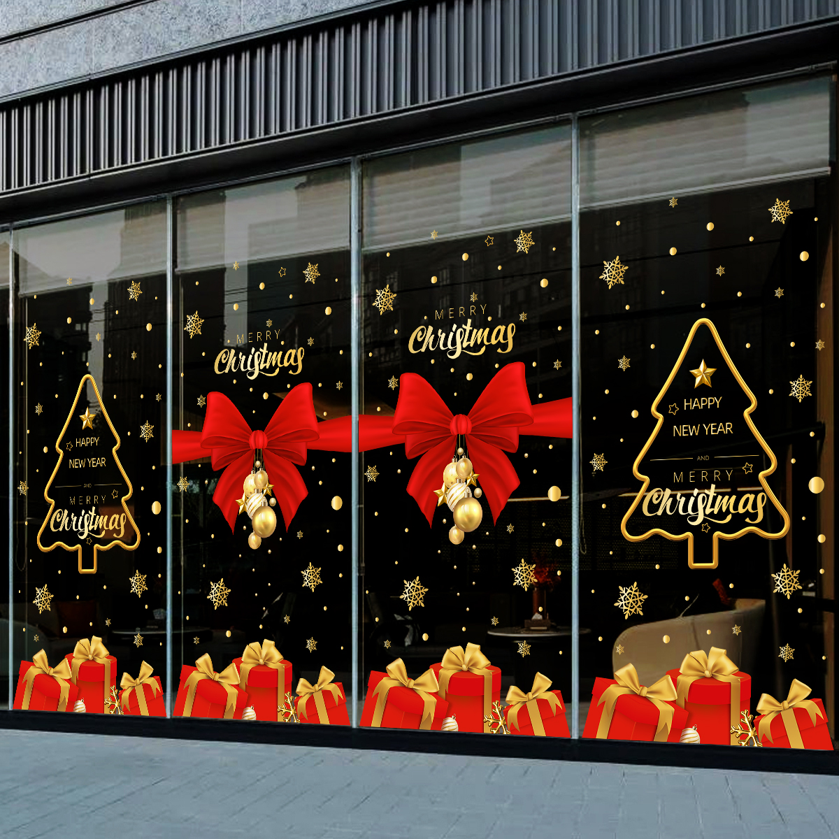 2026圣诞节装饰品玻璃门贴纸