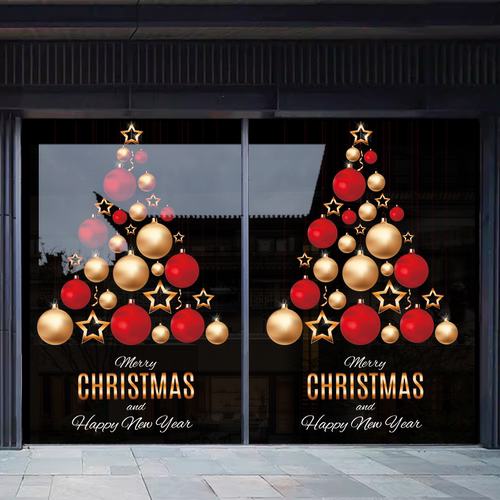 2026圣诞节装饰布置玻璃贴纸