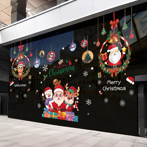 2026圣诞节装饰品玻璃门贴纸