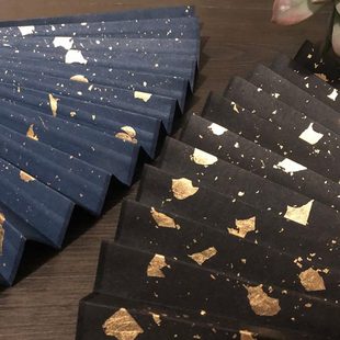 8到9寸13方2.5排口苏工洒金铲子扇面文玩折扇空白宣纸扇彩色扇面