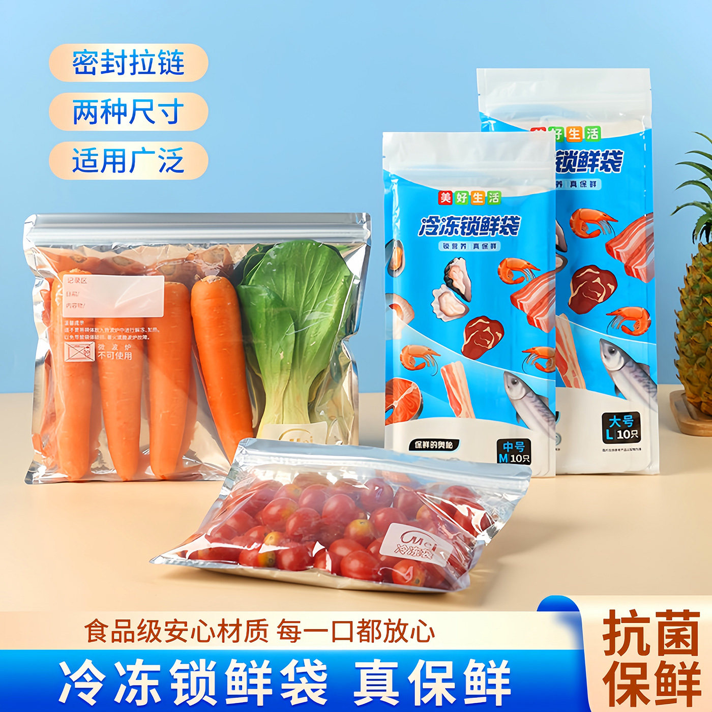 铝箔冷冻保鲜袋锁鲜袋密封分装