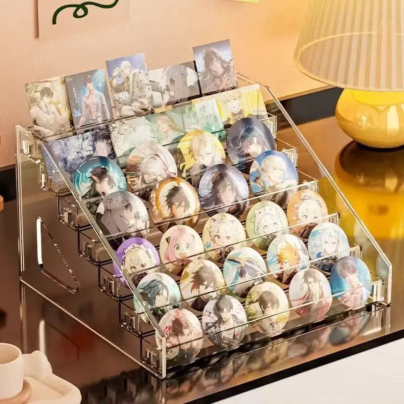 桌面展示板吧唧周边立牌收纳盒