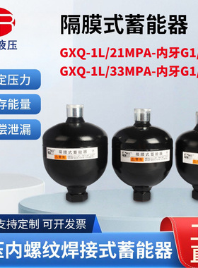 隔膜式蓄能器1L/21MPA/33MPA-内牙G1/2隔膜式氮气罐螺纹焊接