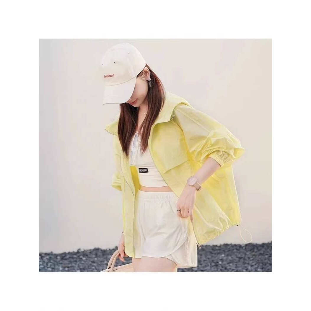 2026新款宽松舒适防晒衣女短款轻薄透气春夏天外套防晒衫连帽遮阳图片