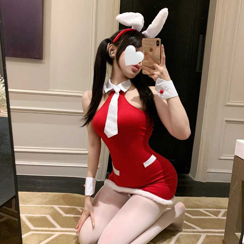 情侣趣味内衣性感蕾丝纯欲睡衣袍战床上氛围感圣诞连体qq衣服小胸