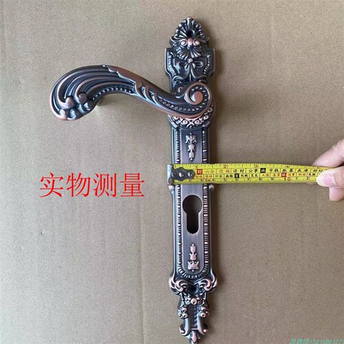 户外欧式庭院门执手锁院子门v拉手65方管门把手铝艺大门锁室外锁