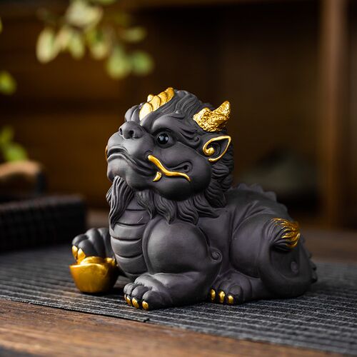 紫砂麒麟茶宠摆件精品可养茶桌茶盘茶台摆件饰品高档招.财茶玩茶