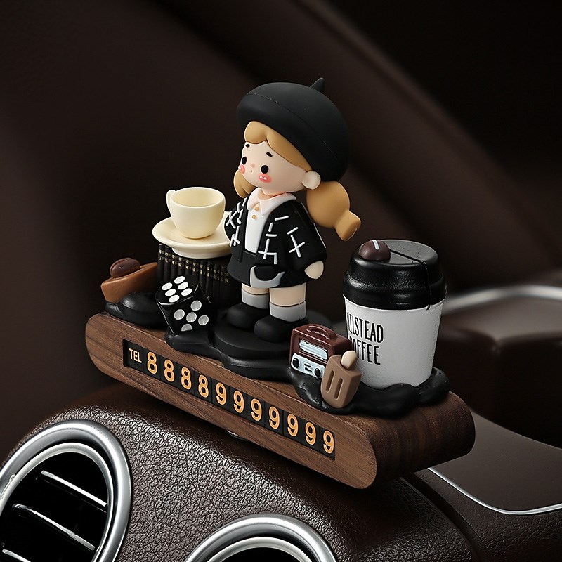 小野时光汽车临时停车挪车电话号B码牌车载女高档摆件装饰用品大