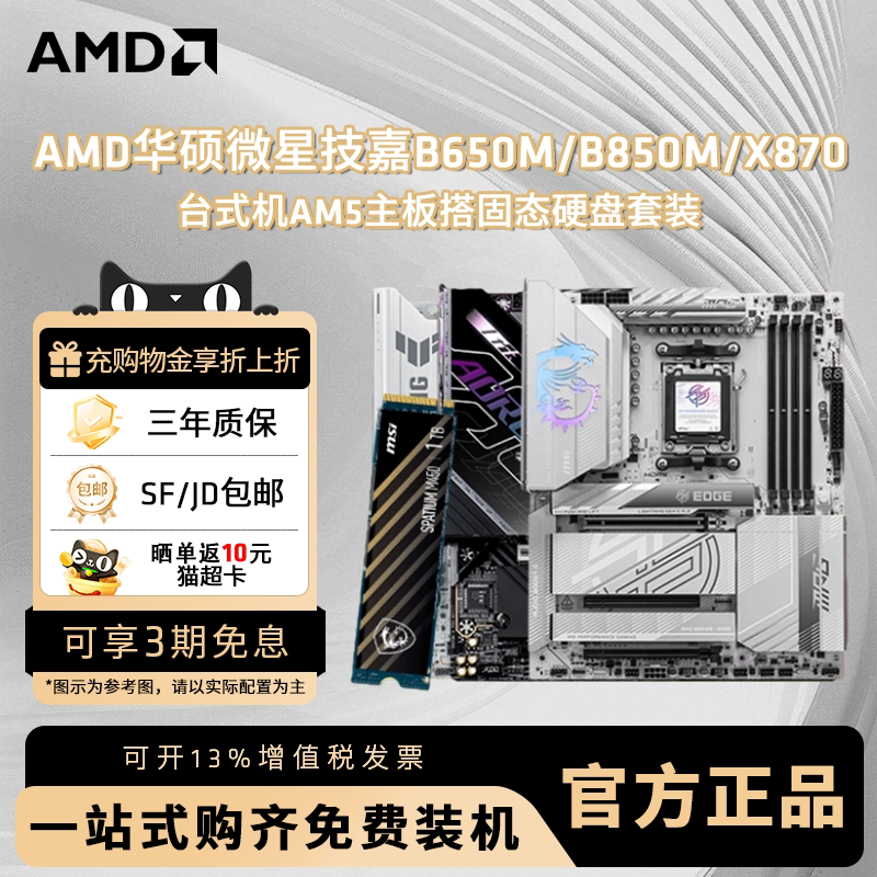 AMD 微星M450 1TB 固态硬盘搭微星华硕技嘉游戏办公主板硬盘套装