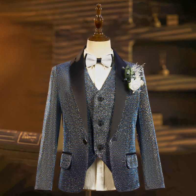 男童花童亮片西服套装