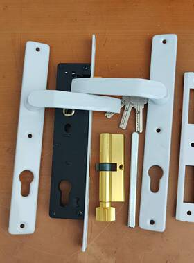 塑钢门锁8525型平开门执手门锁通用型门把手房门锁白色全套室内外