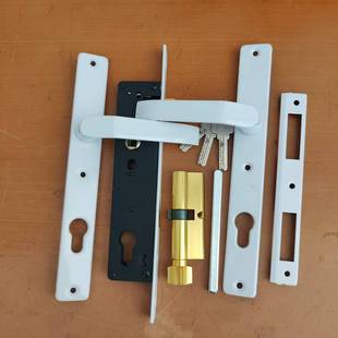 塑钢门锁8525型平开门执手门锁通用型门把手房门锁白色全套室内外