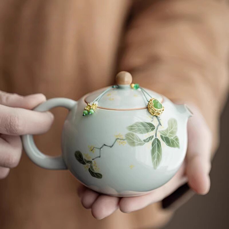 高档功夫茶具家用手绘桂花西施壶小号茶壶单壶陶瓷一人饮个人专用