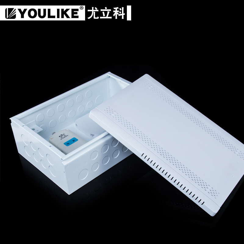尤立科智能多媒体弱m电箱家用暗装光纤入户分纤集线信息箱套装小