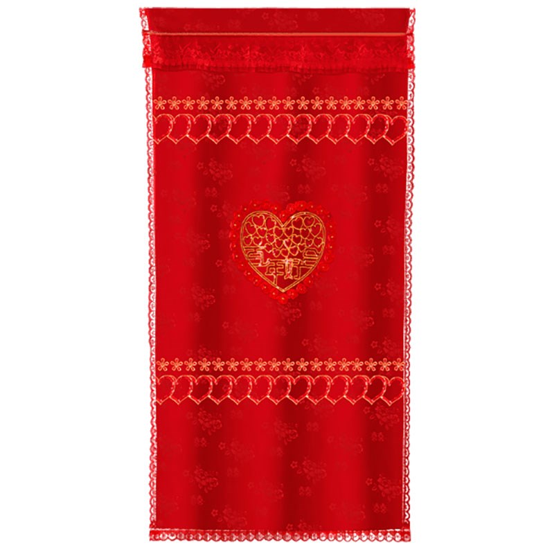 婚房布置结婚喜字门帘新房房门装饰红色刺绣房间喜帘婚.庆用品大