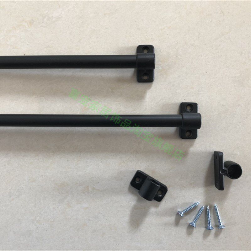 新品!加b厚窗帘杆/磨砂黑烤漆铁艺绷纱杆/绷纱专用杆/方便/美观