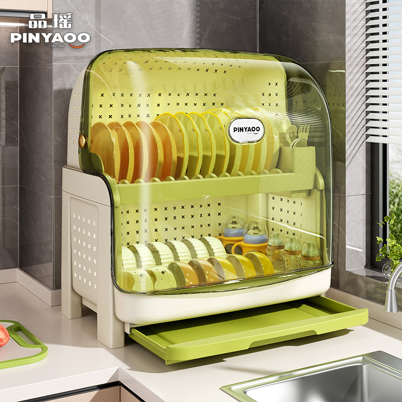 品瑶厨房置物架碗碟收纳双层碗盘柜多功能放碗盘防尘水槽沥水架碗,厨房/烹饪用具,厨房置物架/置物柜/角架,淘宝优惠券,粉丝福利购,淘宝优惠卷