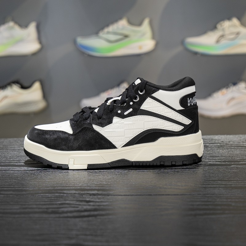 李宁惟吾MID FLEECE男女同款板鞋加绒保暖中帮经典休闲鞋AGCV381,运动鞋new,运动休闲鞋,淘宝优惠券,粉丝福利购,淘宝优惠卷