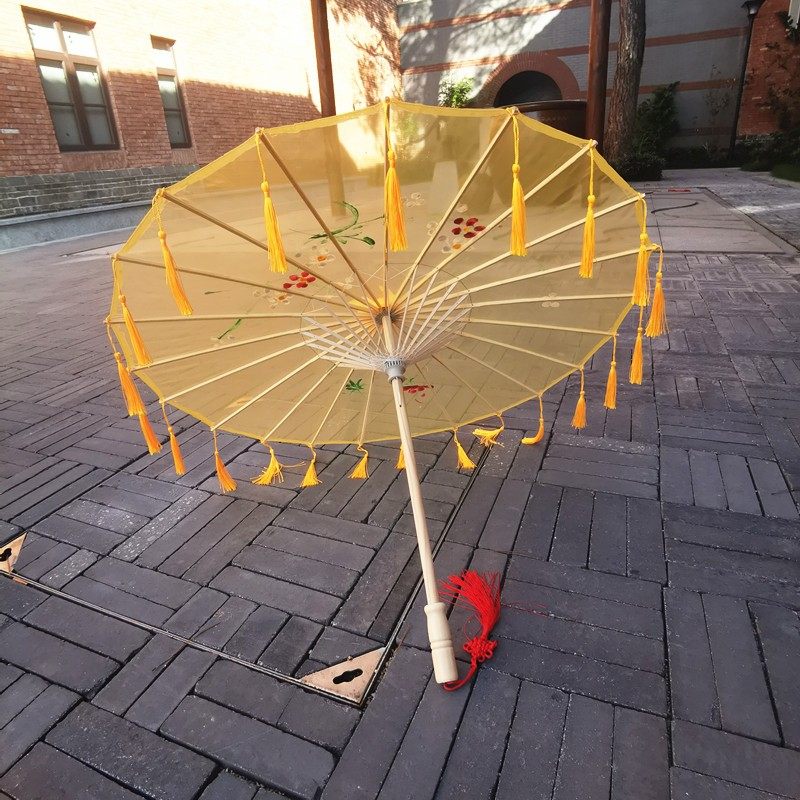 布艺红色油纸伞舞蹈伞演出伞道具A伞工艺伞装饰伞旗袍秀流苏伞包,家居饰品,工艺伞,淘宝优惠券,粉丝福利购,淘宝优惠卷