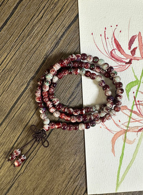 叠戴巨好看的手链女款新款串珠叠戴陶瓷手链小众精致设计冷门手链