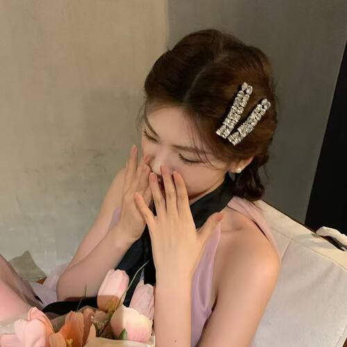 高级感轻奢闪锆方形bb夹发夹女2026新款侧边刘海夹碎发夹发卡头饰