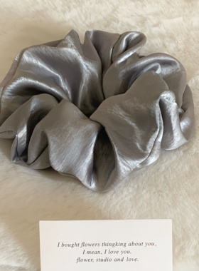 法式缎面高级感大号头绳时尚ins发圈大肠弹力针织粗花发饰高颜值