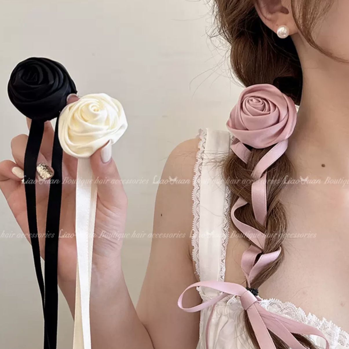 山茶藤蔓~2025新款高级感发饰超仙飘逸丝带绑发夏季少女编发头绳