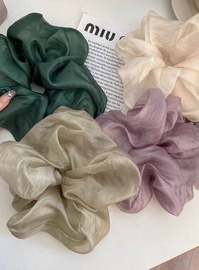 网纱超大号大肠发圈女头饰大头花新款韩系高级感简约丸子头肥肠圈